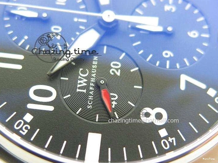 MIROTIME 0114 Minimalist Pilot Chrono 3777 43mm ZF 1:1 Best Edition Black Dial On SS Bracelet A 7364